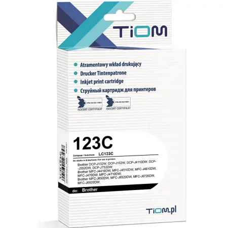 Tusz cyan do Brother DCP-J132, DCP-J150, DCP-J152, DCP-J172, DCP-J552, DCP-J752, DCP-J4110 ... - Zamiennik LC123C